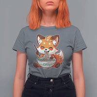 Kawaii Fox Ramen Japanese T Shirt For Women Japanese Anime Otaku Manga Cute Graphic - Wonder Print Shop
