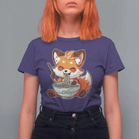 Kawaii Fox Ramen Japanese T Shirt For Women Japanese Anime Otaku Manga Cute Graphic - Wonder Print Shop