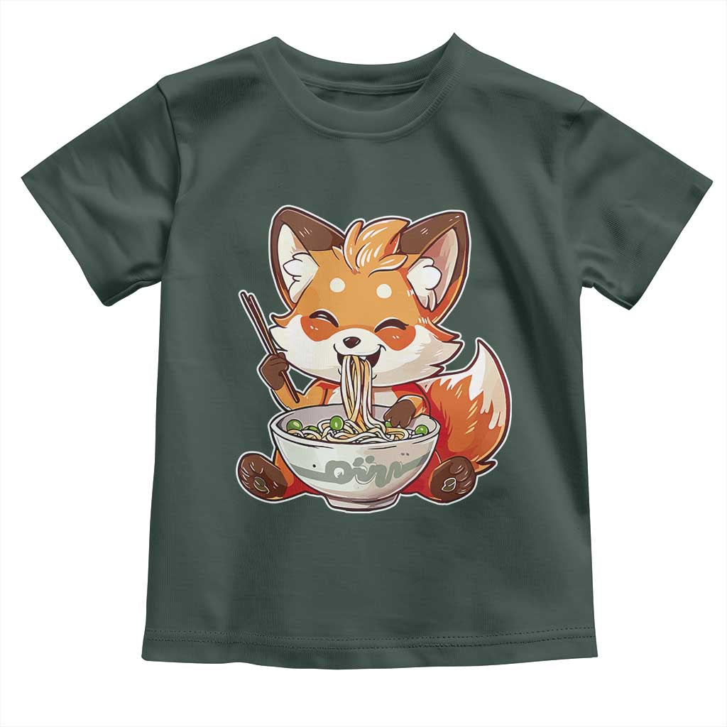 Kawaii Fox Ramen Japanese Toddler T Shirt Japanese Anime Otaku Manga Cute Graphic