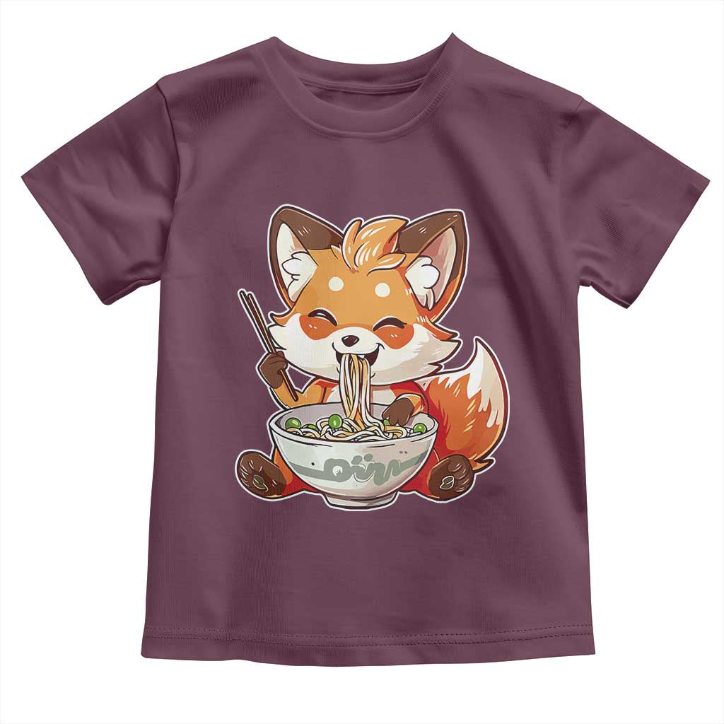Kawaii Fox Ramen Japanese Toddler T Shirt Japanese Anime Otaku Manga Cute Graphic