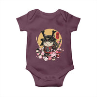 Japanese Samurai Cat Baby Onesie Ancient Ninja Kitten Warrior Tattoo Kawaii Otaku Retro