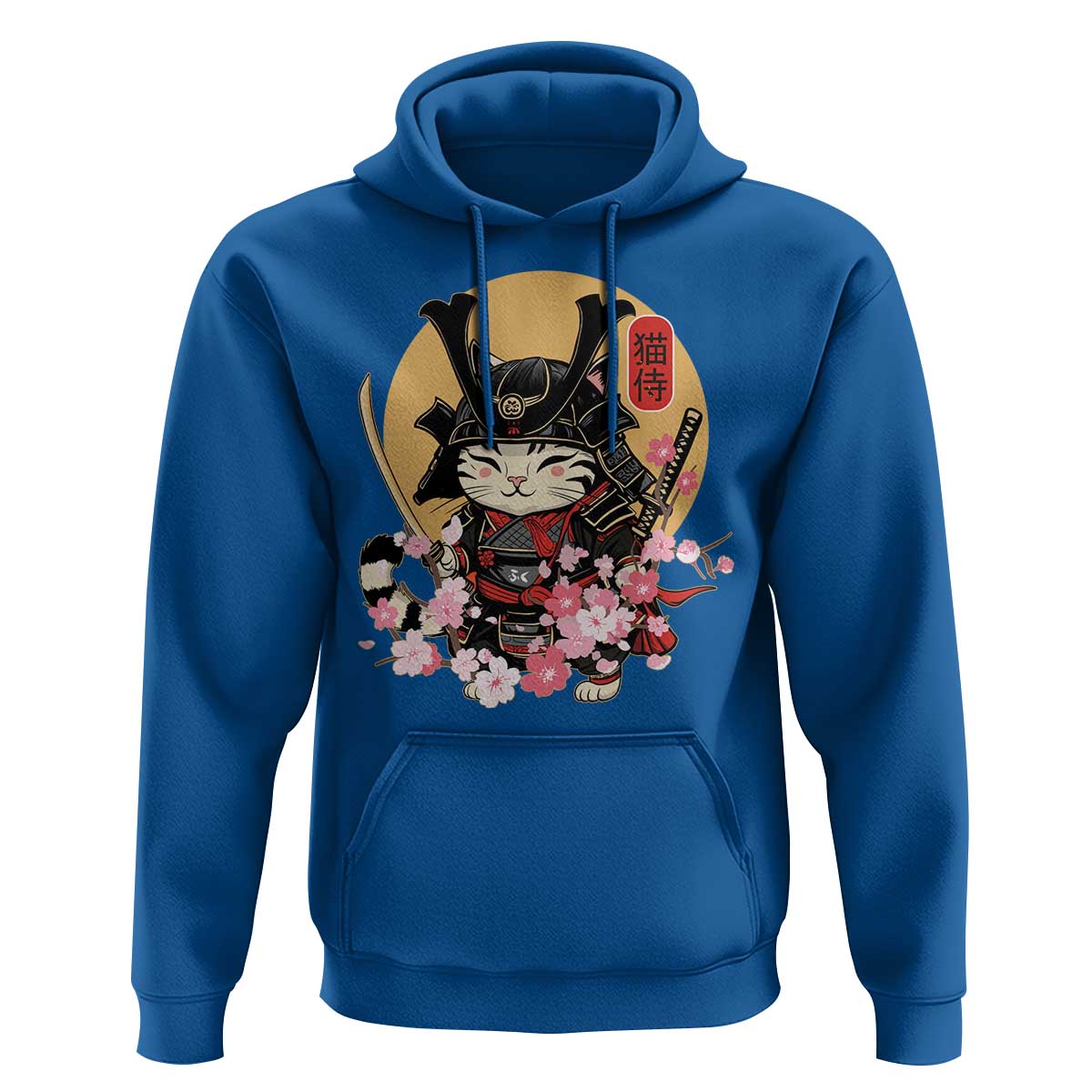 Japanese Samurai Cat Hoodie Ancient Ninja Kitten Warrior Tattoo Kawaii Otaku Retro