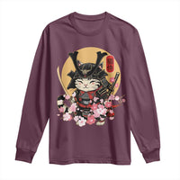 Japanese Samurai Cat Long Sleeve Shirt Ancient Ninja Kitten Warrior Tattoo Kawaii Otaku Retro