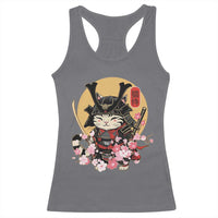 Japanese Samurai Cat Racerback Tank Top Ancient Ninja Kitten Warrior Tattoo Kawaii Otaku Retro
