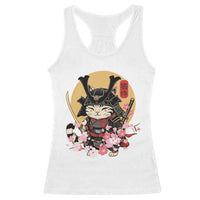 Japanese Samurai Cat Racerback Tank Top Ancient Ninja Kitten Warrior Tattoo Kawaii Otaku Retro