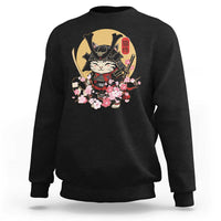 Japanese Samurai Cat Sweatshirt Ancient Ninja Kitten Warrior Tattoo Kawaii Otaku Retro - Wonder Print Shop