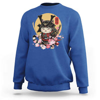Japanese Samurai Cat Sweatshirt Ancient Ninja Kitten Warrior Tattoo Kawaii Otaku Retro - Wonder Print Shop