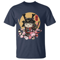 Japanese Samurai Cat T Shirt Ancient Ninja Kitten Warrior Tattoo Kawaii Otaku Retro - Wonder Print Shop