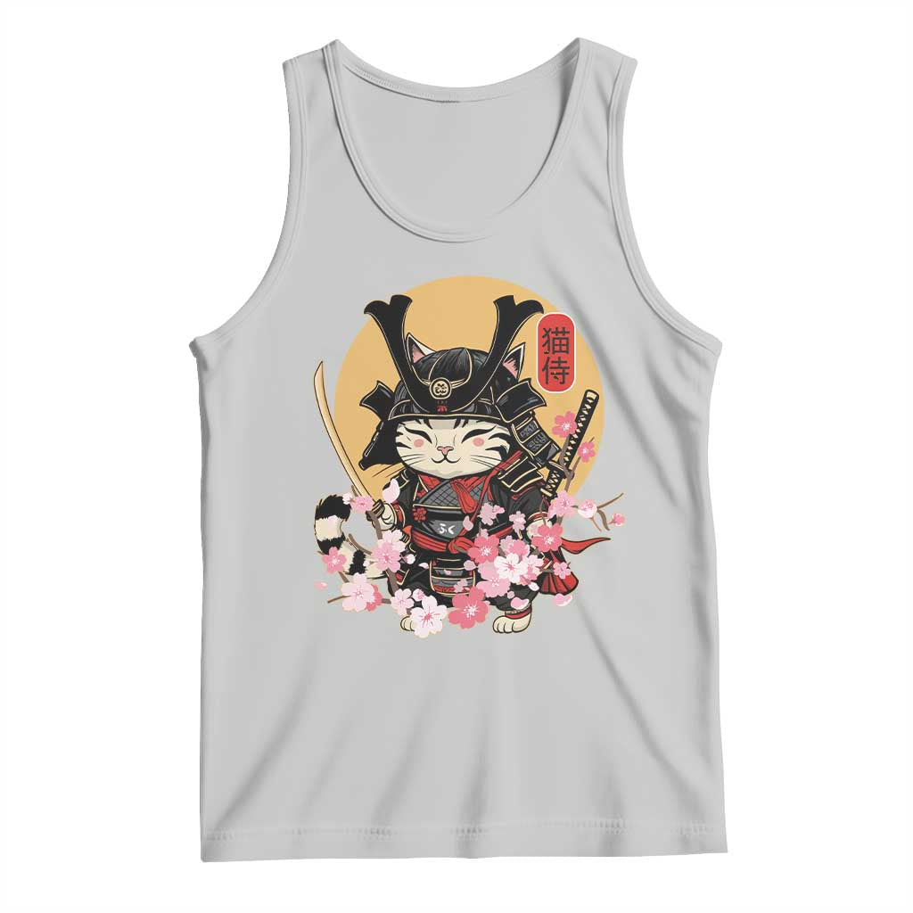 Japanese Samurai Cat Tank Top Ancient Ninja Kitten Warrior Tattoo Kawaii Otaku Retro