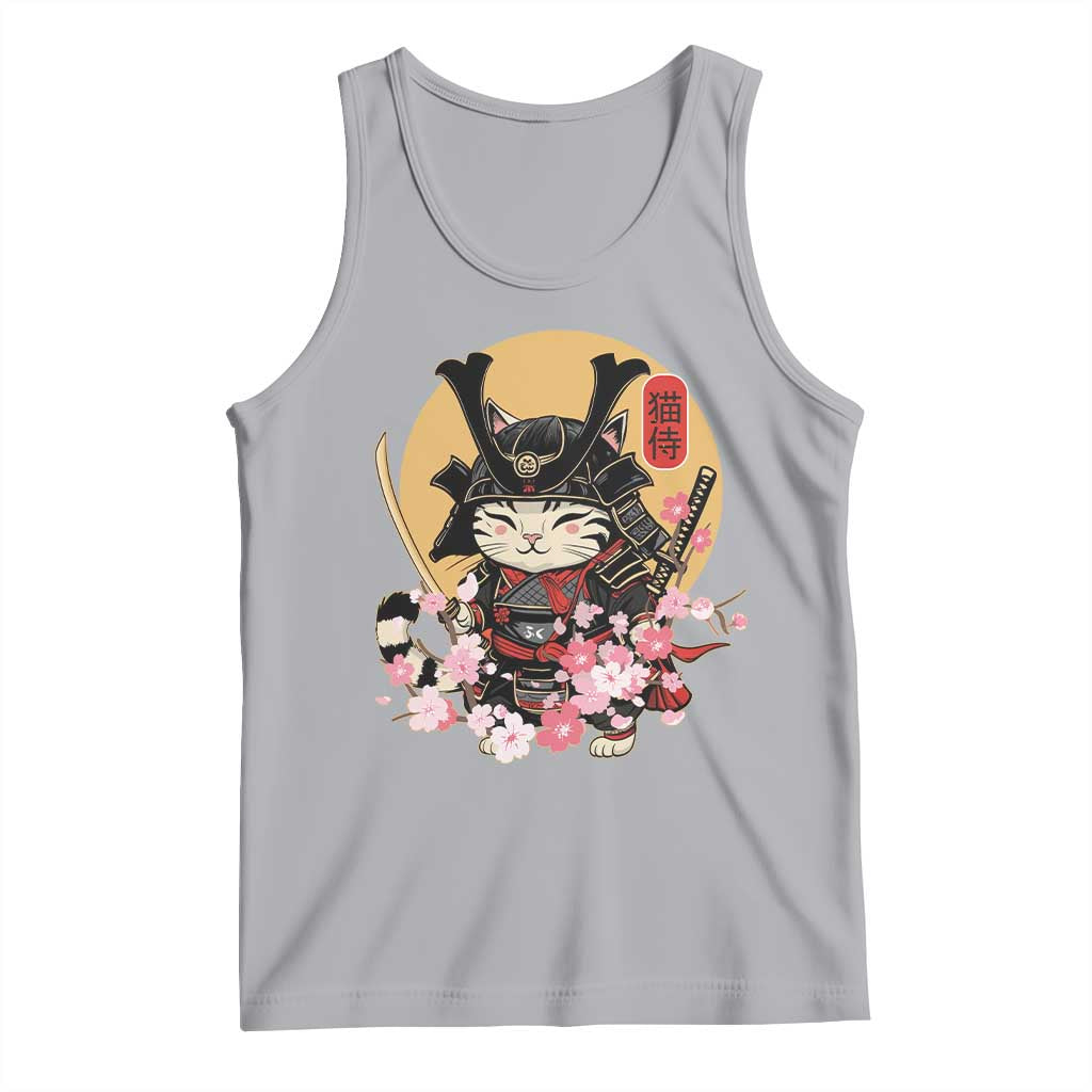 Japanese Samurai Cat Tank Top Ancient Ninja Kitten Warrior Tattoo Kawaii Otaku Retro