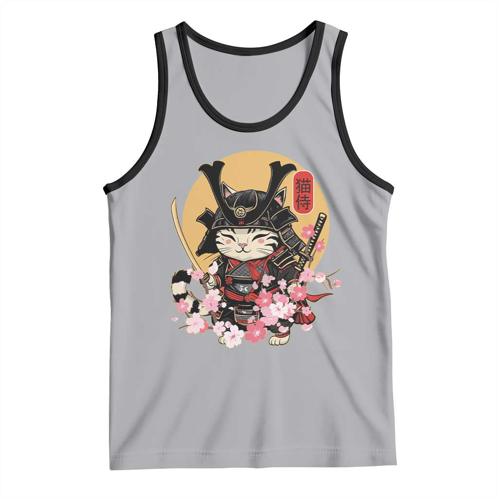 Japanese Samurai Cat Tank Top Ancient Ninja Kitten Warrior Tattoo Kawaii Otaku Retro