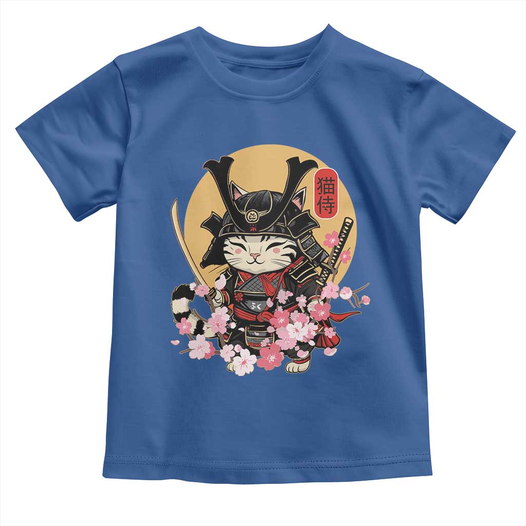 Japanese Samurai Cat Toddler T Shirt Ancient Ninja Kitten Warrior Tattoo Kawaii Otaku Retro