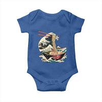 Japanese Kanagawa Wave Ramen Bowl Graphic Baby Onesie Retro Anime Noodles Art