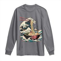Japanese Kanagawa Wave Ramen Bowl Graphic Long Sleeve Shirt Retro Anime Noodles Art