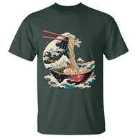 Japanese Kanagawa Wave Ramen Bowl Graphic T Shirt Retro Anime Noodles Art - Wonder Print Shop