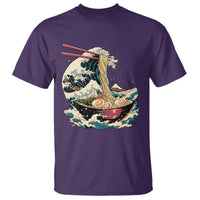 Japanese Kanagawa Wave Ramen Bowl Graphic T Shirt Retro Anime Noodles Art - Wonder Print Shop