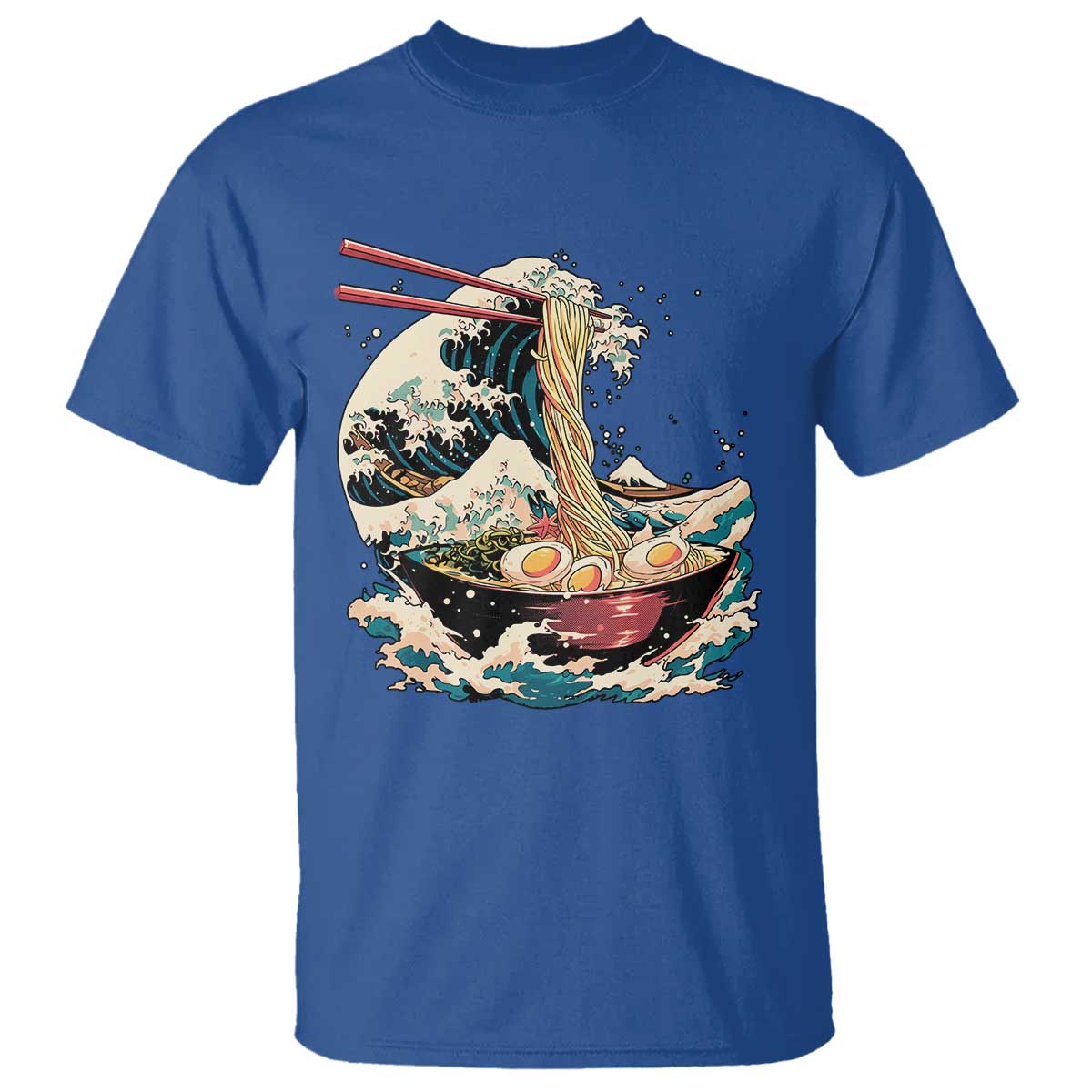 Japanese Kanagawa Wave Ramen Bowl Graphic T Shirt Retro Anime Noodles Art - Wonder Print Shop