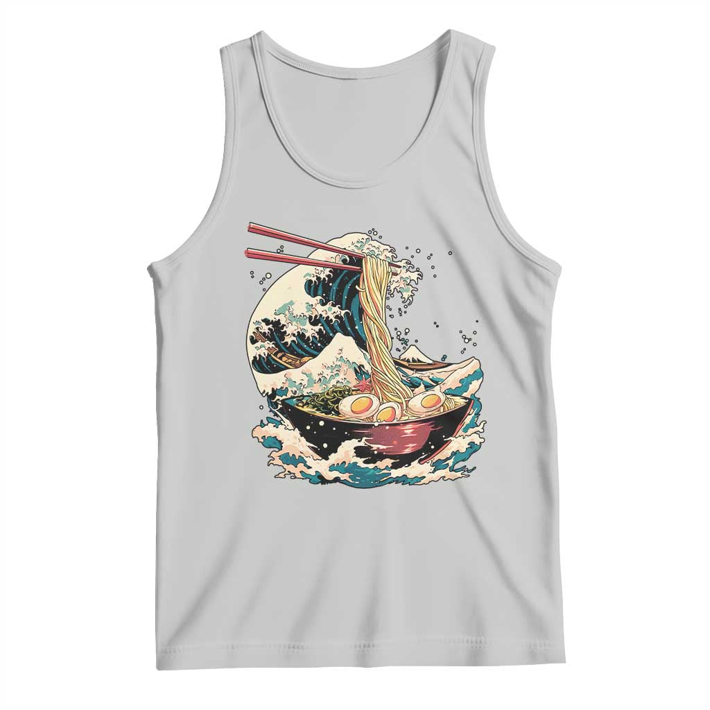 Japanese Kanagawa Wave Ramen Bowl Graphic Tank Top Retro Anime Noodles Art