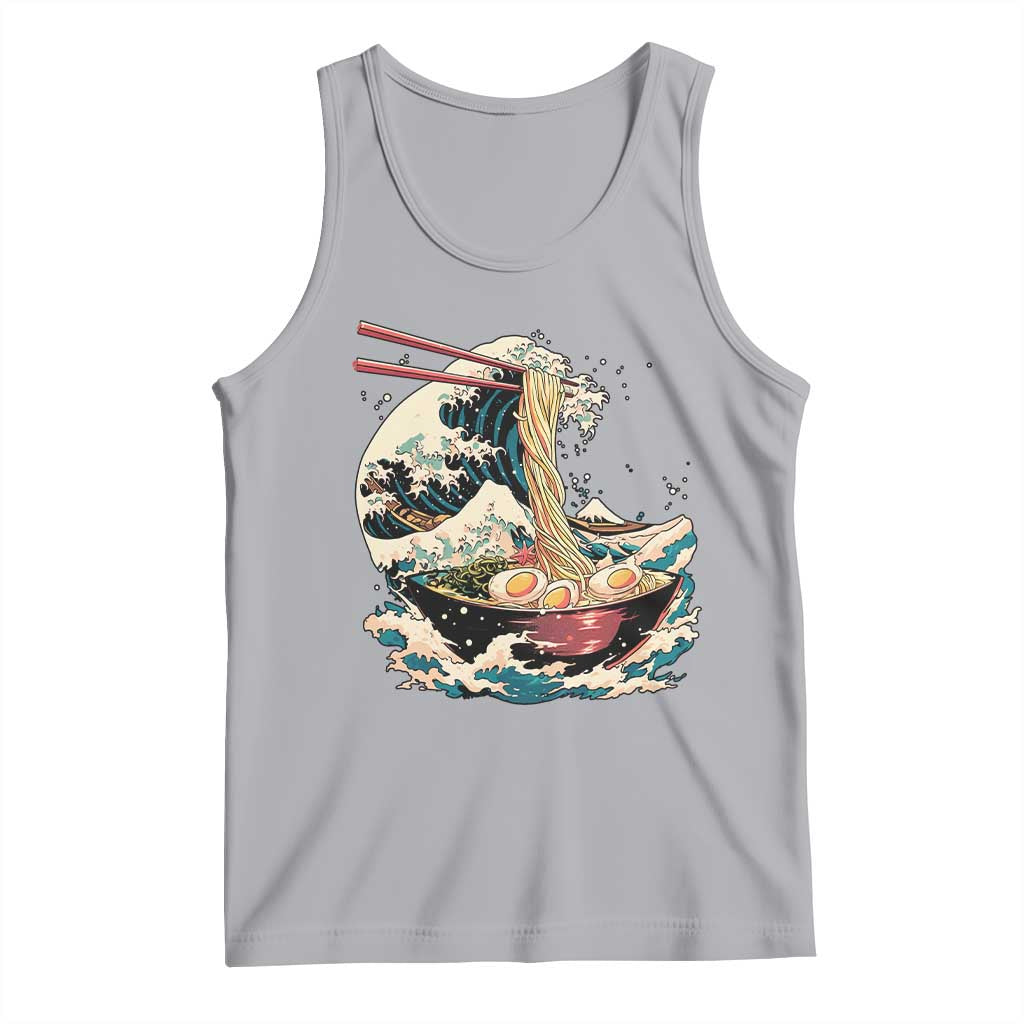 Japanese Kanagawa Wave Ramen Bowl Graphic Tank Top Retro Anime Noodles Art