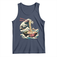 Japanese Kanagawa Wave Ramen Bowl Graphic Tank Top Retro Anime Noodles Art