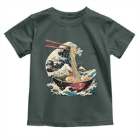Japanese Kanagawa Wave Ramen Bowl Graphic Toddler T Shirt Retro Anime Noodles Art