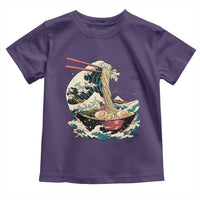 Japanese Kanagawa Wave Ramen Bowl Graphic Toddler T Shirt Retro Anime Noodles Art
