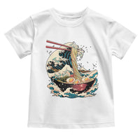 Japanese Kanagawa Wave Ramen Bowl Graphic Toddler T Shirt Retro Anime Noodles Art