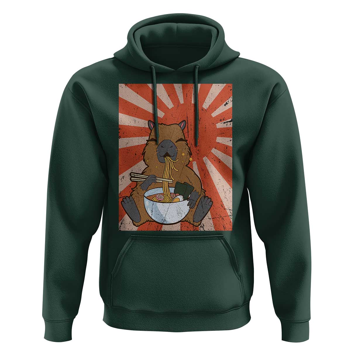 Kawaii Capybara Ramen Hoodie Cute Capy Meme Japanese Noodles Lover