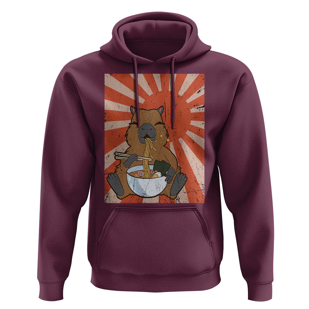 Kawaii Capybara Ramen Hoodie Cute Capy Meme Japanese Noodles Lover
