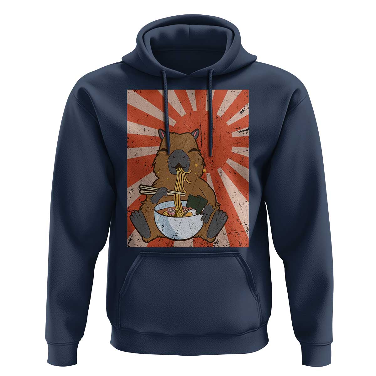 Kawaii Capybara Ramen Hoodie Cute Capy Meme Japanese Noodles Lover