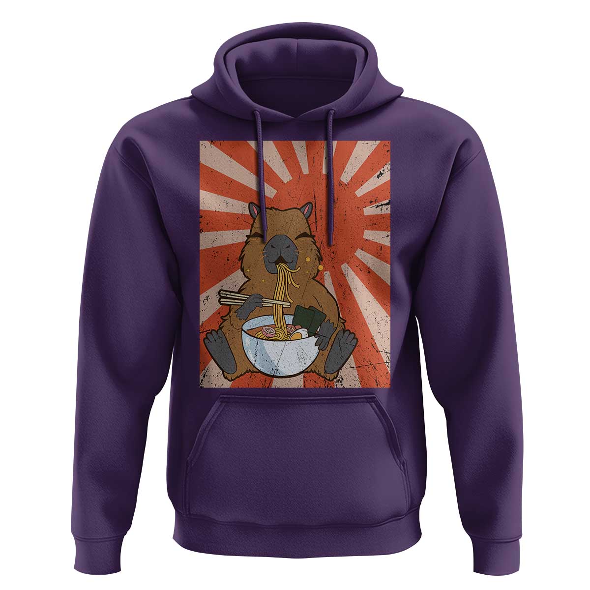 Kawaii Capybara Ramen Hoodie Cute Capy Meme Japanese Noodles Lover