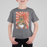 Kawaii Capybara Ramen T Shirt For Kid Cute Capy Meme Japanese Noodles Lover - Wonder Print Shop