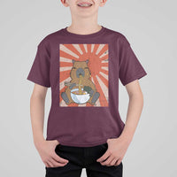 Kawaii Capybara Ramen T Shirt For Kid Cute Capy Meme Japanese Noodles Lover - Wonder Print Shop