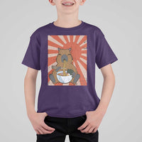 Kawaii Capybara Ramen T Shirt For Kid Cute Capy Meme Japanese Noodles Lover - Wonder Print Shop