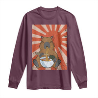 Kawaii Capybara Ramen Long Sleeve Shirt Cute Capy Meme Japanese Noodles Lover