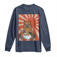 Kawaii Capybara Ramen Long Sleeve Shirt Cute Capy Meme Japanese Noodles Lover