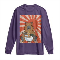 Kawaii Capybara Ramen Long Sleeve Shirt Cute Capy Meme Japanese Noodles Lover