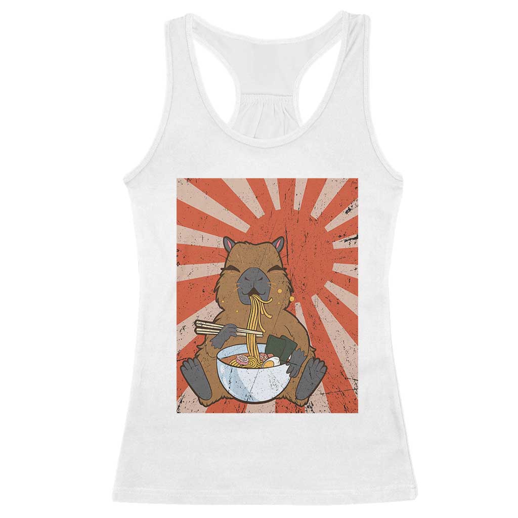 Kawaii Capybara Ramen Racerback Tank Top Cute Capy Meme Japanese Noodles Lover