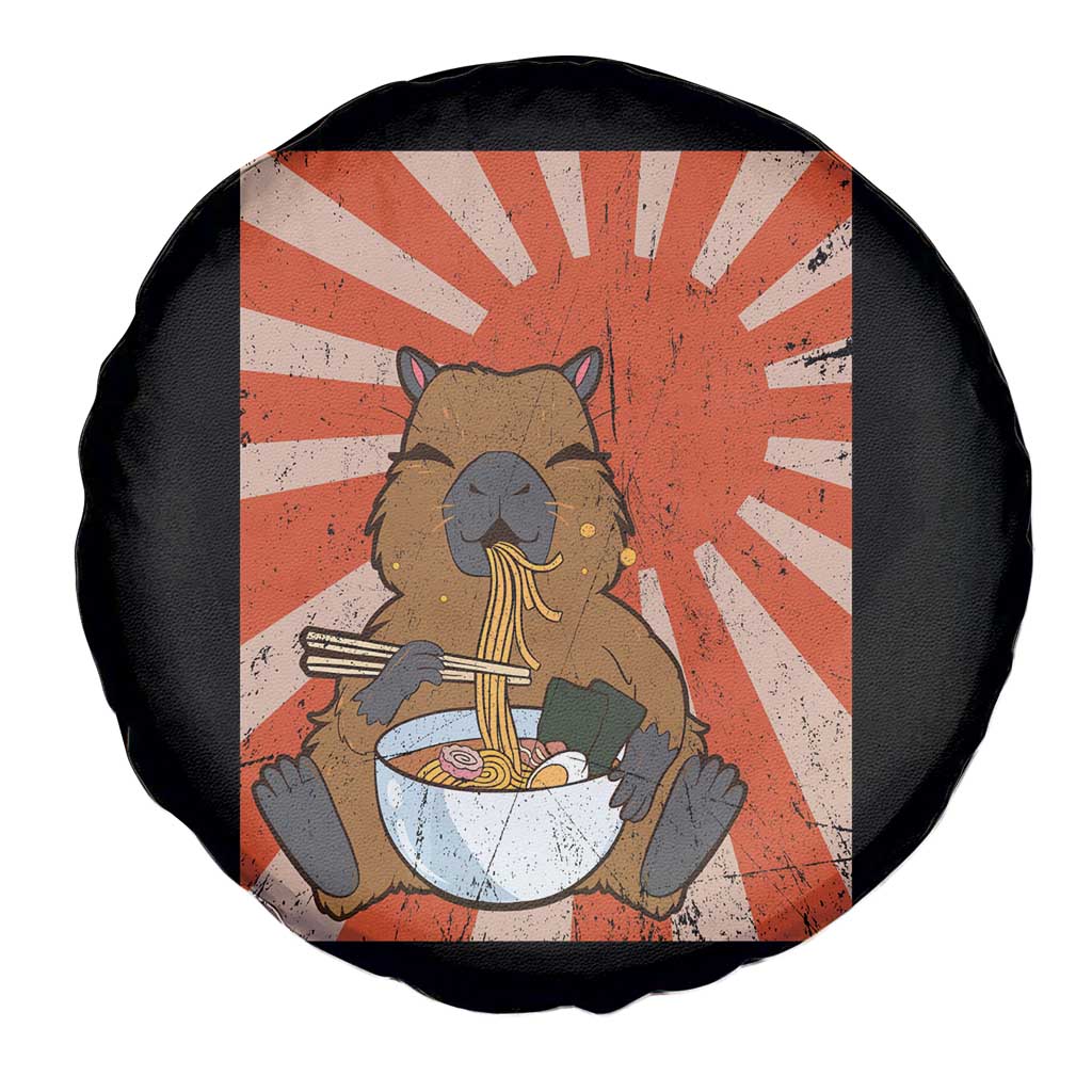 Kawaii Capybara Ramen Spare Tire Cover Cute Capy Meme Japanese Noodles Lover