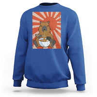 Kawaii Capybara Ramen Sweatshirt Cute Capy Meme Japanese Noodles Lover - Wonder Print Shop