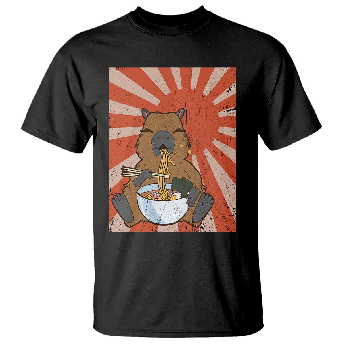 Kawaii Capybara Ramen T Shirt Cute Capy Meme Japanese Noodles Lover - Wonder Print Shop