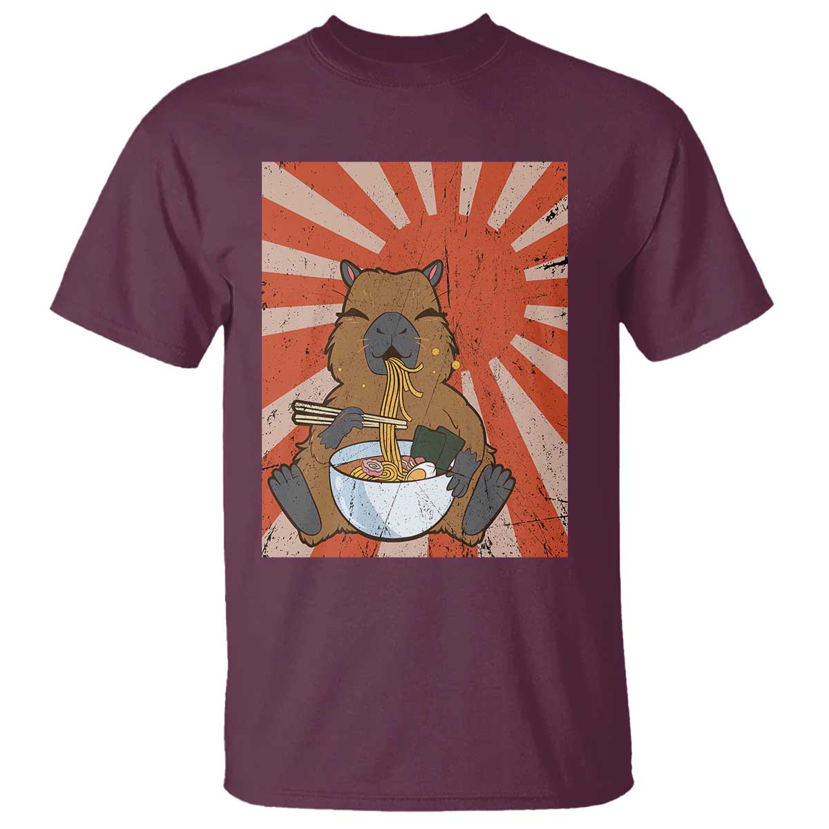 Kawaii Capybara Ramen T Shirt Cute Capy Meme Japanese Noodles Lover - Wonder Print Shop