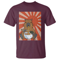 Kawaii Capybara Ramen T Shirt Cute Capy Meme Japanese Noodles Lover - Wonder Print Shop