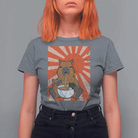 Kawaii Capybara Ramen T Shirt For Women Cute Capy Meme Japanese Noodles Lover - Wonder Print Shop