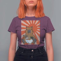 Kawaii Capybara Ramen T Shirt For Women Cute Capy Meme Japanese Noodles Lover - Wonder Print Shop