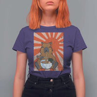 Kawaii Capybara Ramen T Shirt For Women Cute Capy Meme Japanese Noodles Lover - Wonder Print Shop