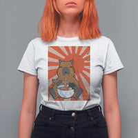 Kawaii Capybara Ramen T Shirt For Women Cute Capy Meme Japanese Noodles Lover - Wonder Print Shop