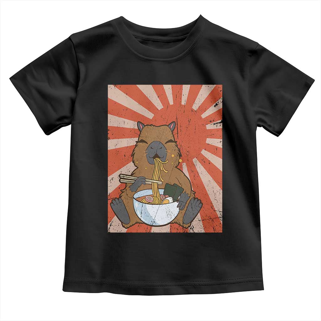 Kawaii Capybara Ramen Toddler T Shirt Cute Capy Meme Japanese Noodles Lover