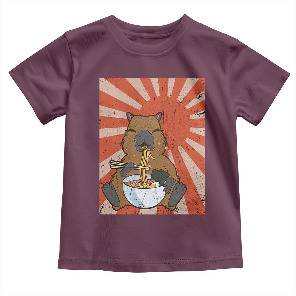 Kawaii Capybara Ramen Toddler T Shirt Cute Capy Meme Japanese Noodles Lover