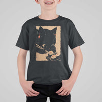 Kawaii Cat Eating Sushi T Shirt For Kid Japanese Anime Manga Otaku Retro Vintage Graphic - Wonder Print Shop